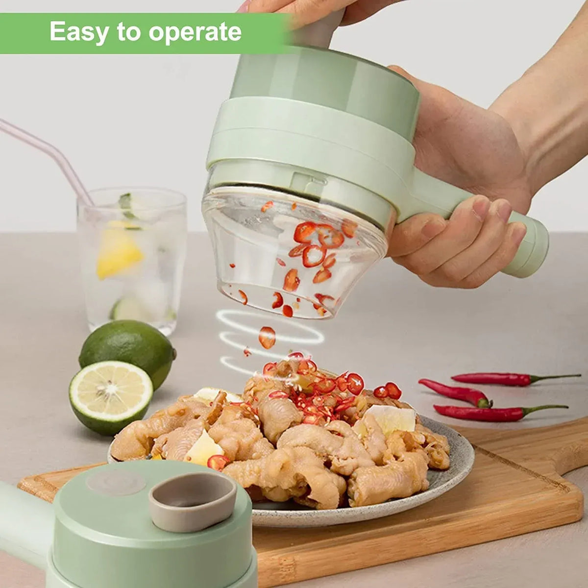 Portable Electric Food Chopper โ Mini USB Rechargeable Vegetable & Meat Cutter