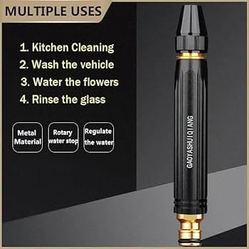 High-Pressure Metal Water Gun Nozzle | Powerful Hose Sprayer for Car, Bike & Home Cleaning