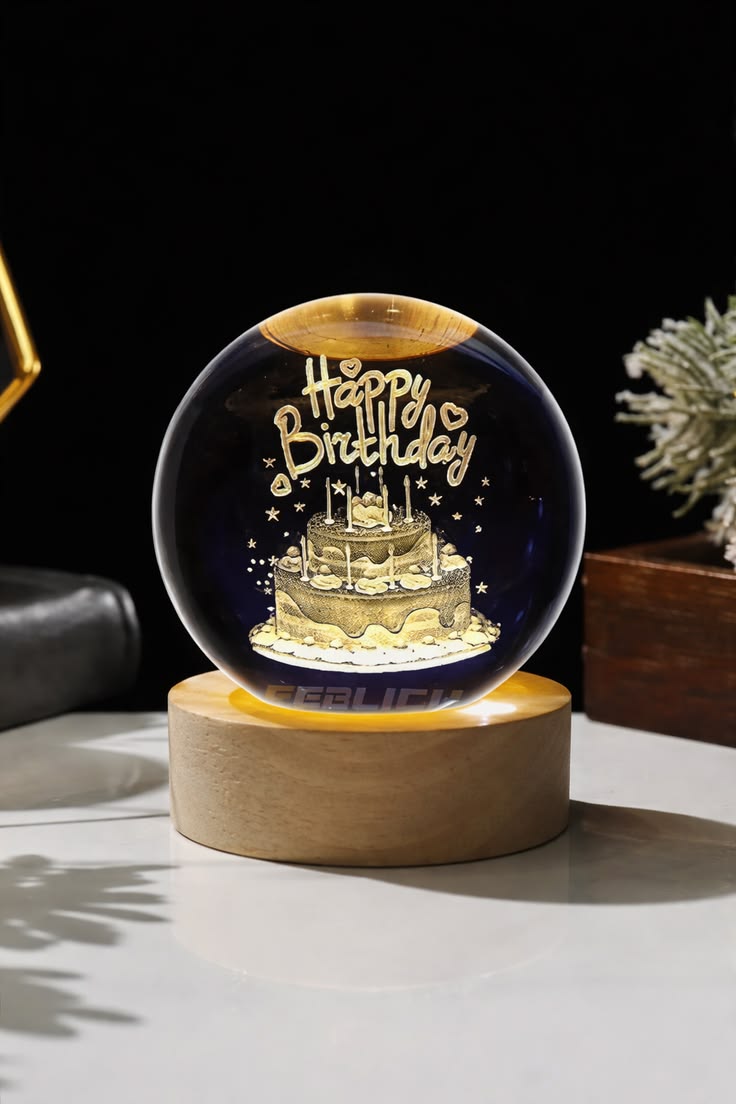 3D Crystal Ball Lamp – LED Galaxy Night Light- Decor Atmosphere Light