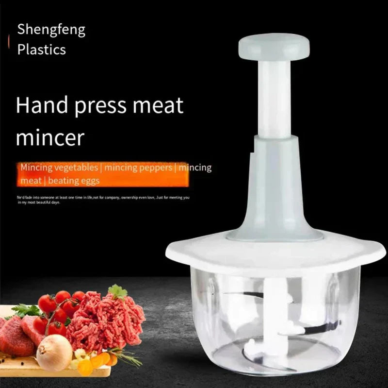 Manual Press Food Chopper – Quick & Effortless Chopping