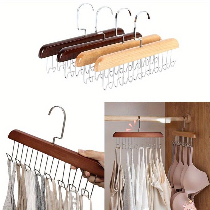 8-Hook Wooden Clothes Hanger – Space Saving & Multi-Use Organizer