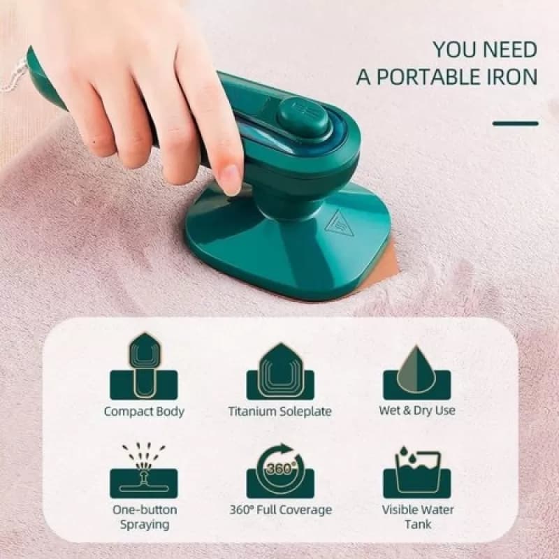 Portable Steam Iron – Quick Wrinkle Remover