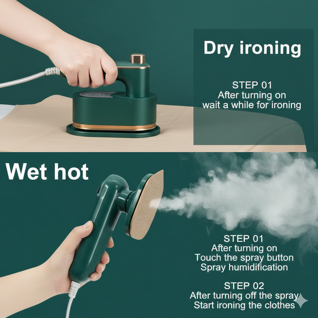 Professional Mini Steam Iron for Clothes | Portable Handheld Garment Steamer & Travel Iron