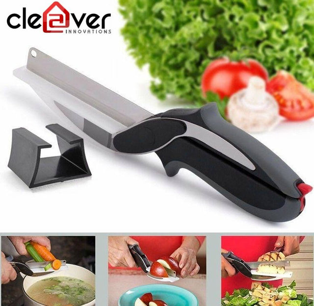 2-in-1 Clever Cutter Scissor – Multi-Purpose Kitchen Cutting Tool